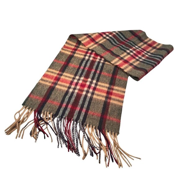 Alan Paine Neck Scarf El Corte Ingles Classic Plaid Wool Shawl Fringe Winter - Picture 1 of 12